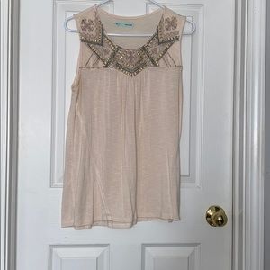 Embellished neckline blouse